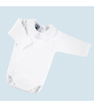 Body m/l con cuello de piqué | Body manga larga con cuellecito bebé...