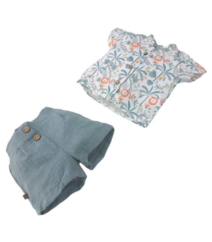 Conjunto pantalon Leónidas | Conjunto dos piezas bebé  Camisa estam...