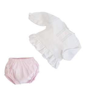 Conjunto Nix | Conjunto bebé niña con jesusito en algodón labrado c...