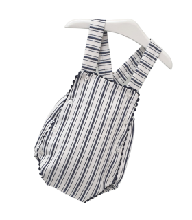 Peto rayas de 3 a 36 meses | Peto blanco a rayas azul marino. Confe...