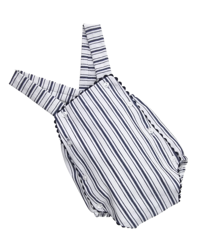 Peto rayas de 3 a 36 meses | Peto blanco a rayas azul marino. Confe...