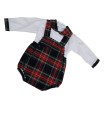 Peto con camisa | Este conjunto consta de un peto a cuadros con tir...