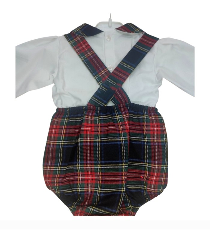 Peto con camisa | Este conjunto consta de un peto a cuadros con tir...