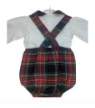 Peto con camisa | Este conjunto consta de un peto a cuadros con tir...