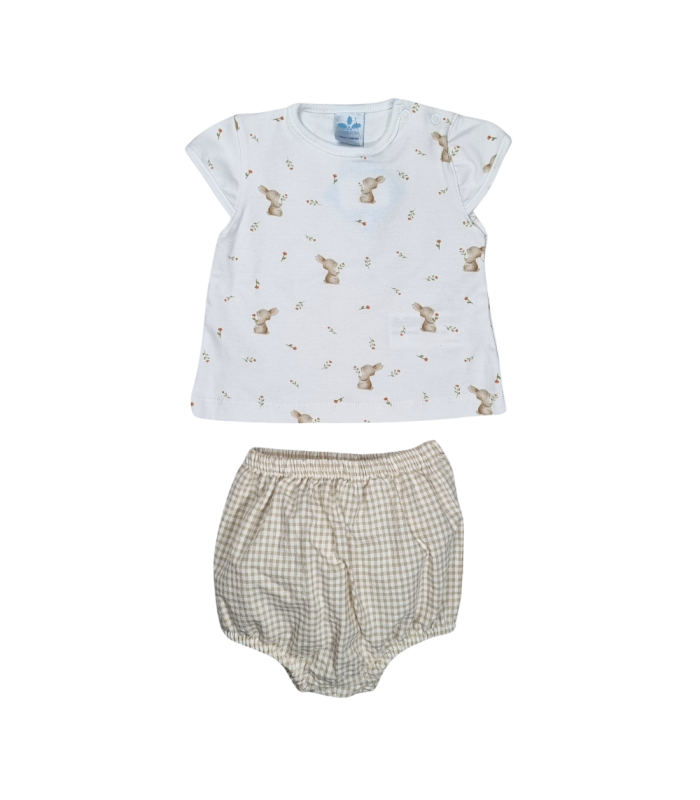 Conjunto Dos Piezas Conejitos de Sardón | La camiseta, con una aper...