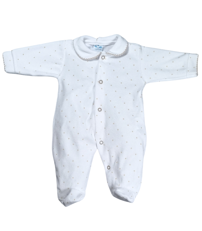 Pijama estrellitas camel invierno | Pijama entero tundosado ( terci...