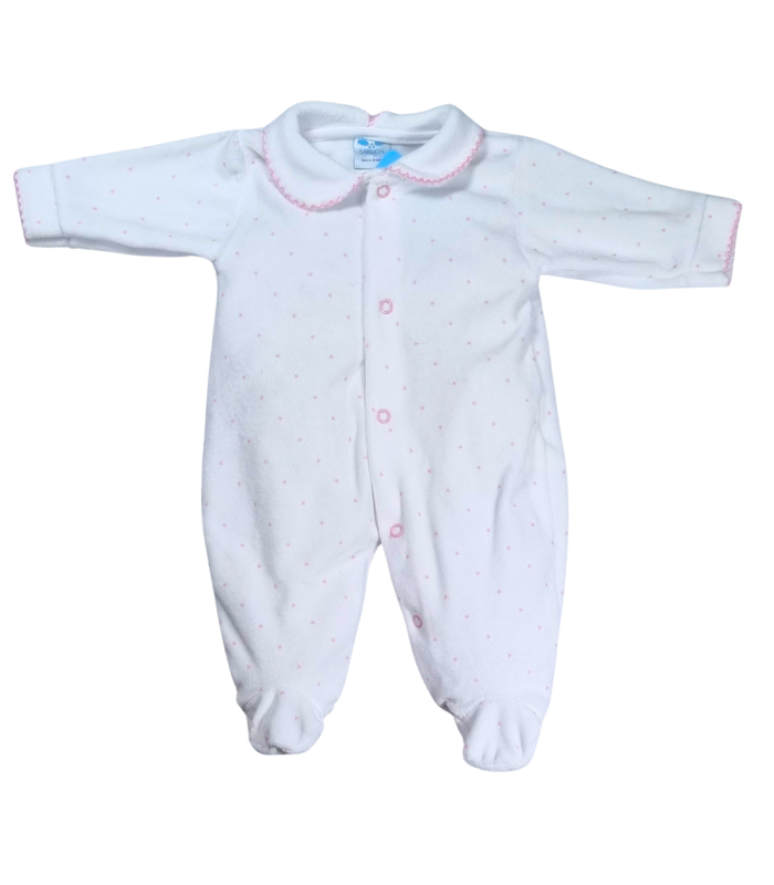 Pijama estrellitas rosa invierno | Pijama entero tundosado ( tercio...