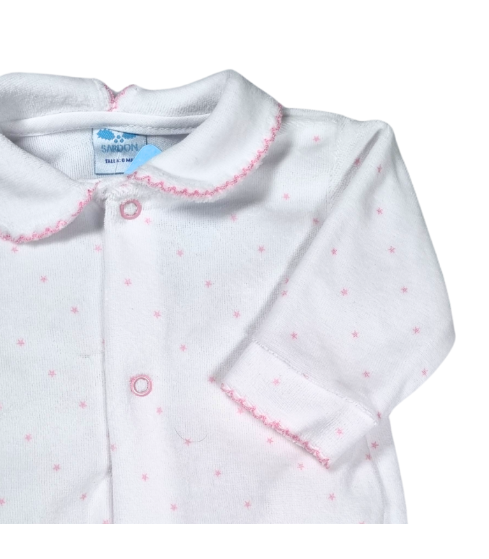 Pijama estrellitas rosa invierno | Pijama entero tundosado ( tercio...