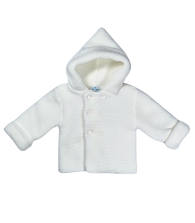 Chaquetón doble punto con capucha | Chaquetón bebé punto doble con ...