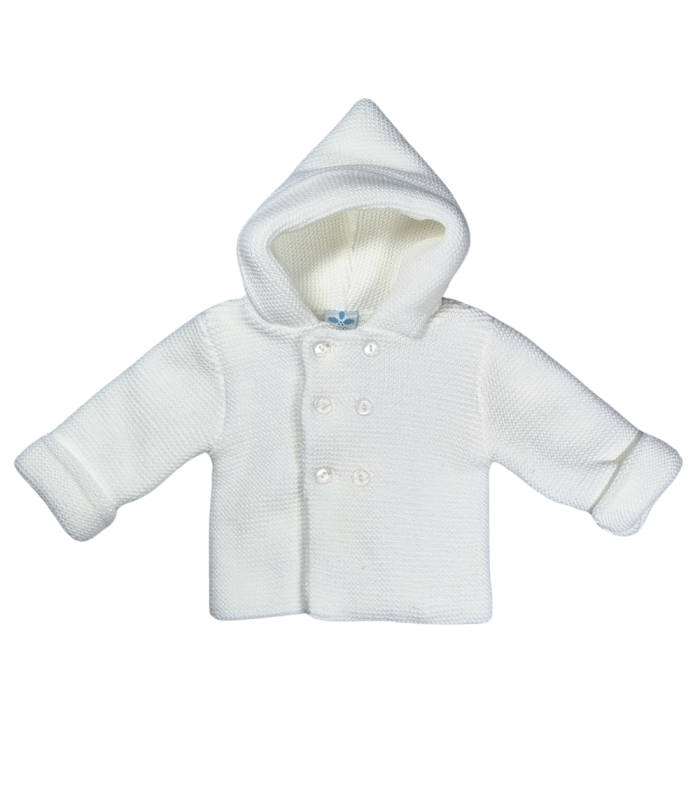 Chaquetón doble punto con capucha | Chaquetón bebé punto doble con ...